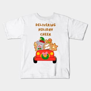 Delivering Holiday Cheer Christmas Car Kids T-Shirt